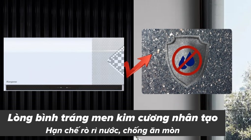 Bình nước nóng gián tiếp Kangaroo 15 lít 2500W KG79A1 Bình nước nóng gián tiếp Kangaroo 15 lít 2500W KG79A1