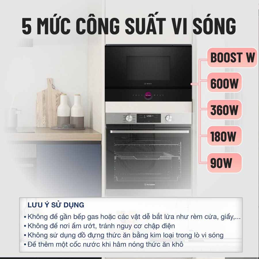 Lò vi sóng âm tủ có nướng Bosch BEL7321B1 Series 8