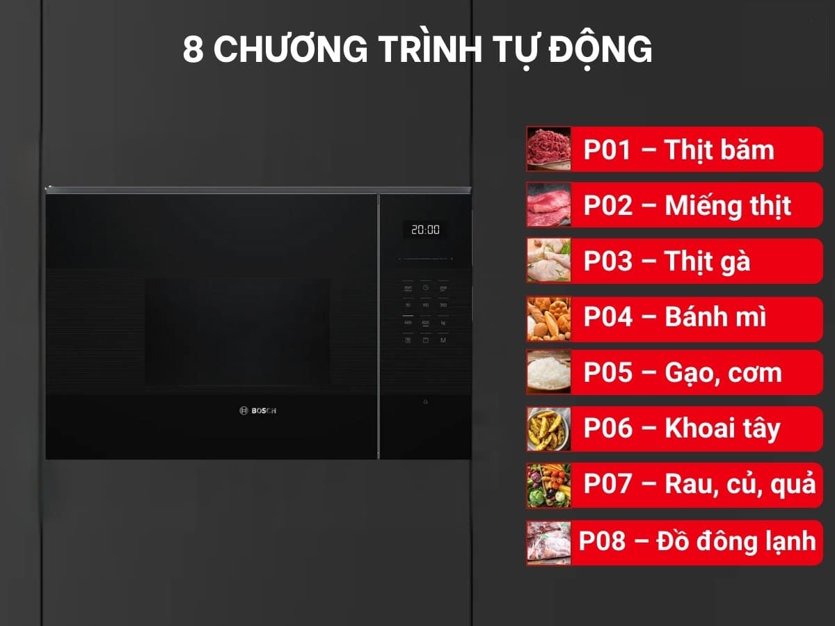 Lò vi sóng âm tủ Bosch BEL524MB2 Serie 6 Lò vi sóng âm tủ Bosch BEL524MB2 Serie 6