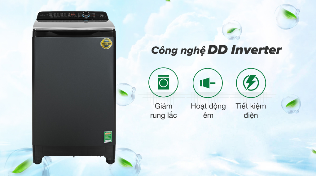 Máy giặt Aqua Inverter 12 kg AQW-DR120HT BK